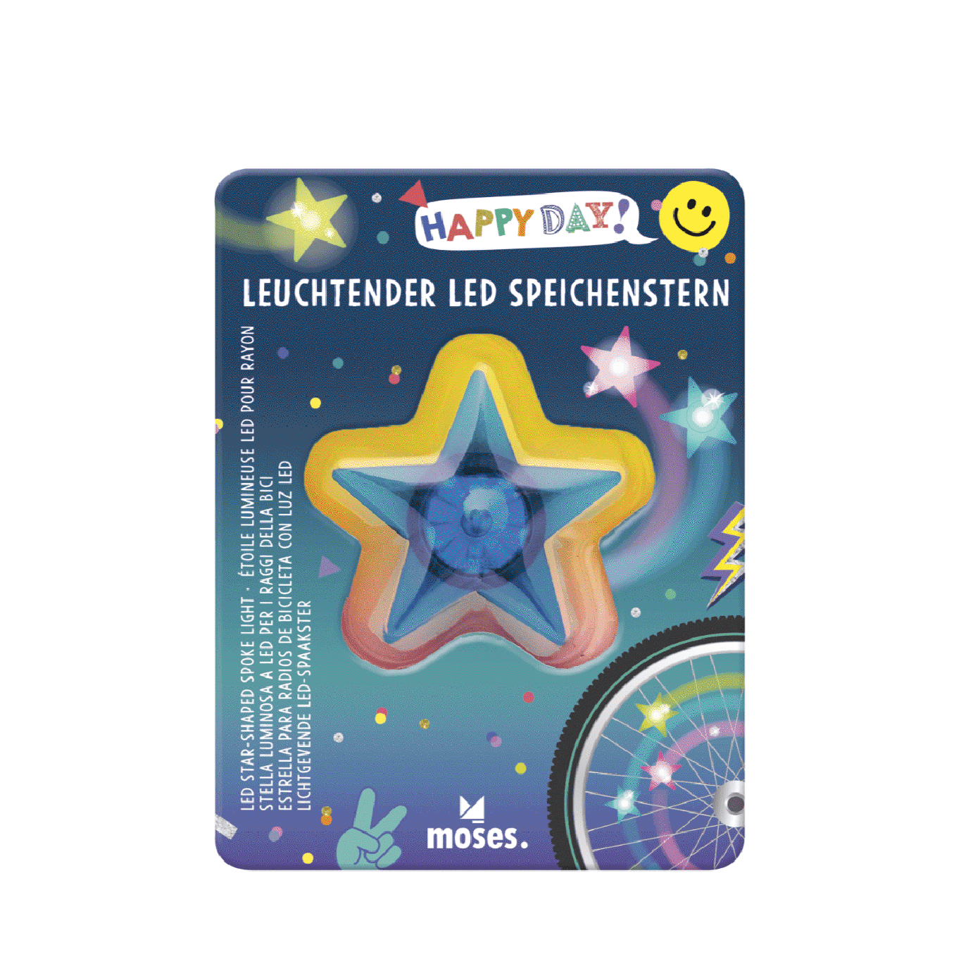 Adornos radios de bici LED Happy Day