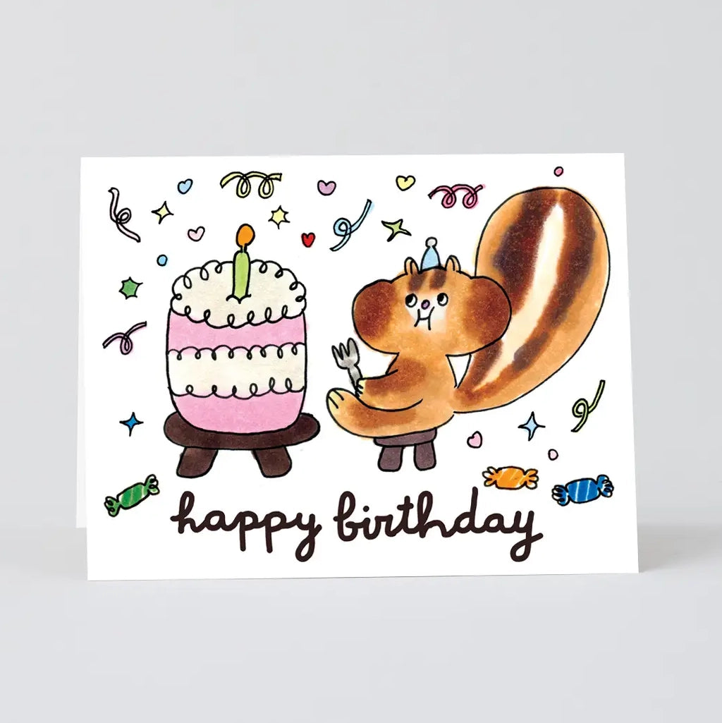 Tarjeta Happy Birthday squirrel!