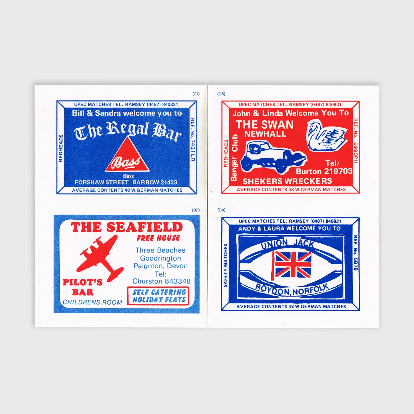 UK Pub Matchbox Labels - Jumbo Press
