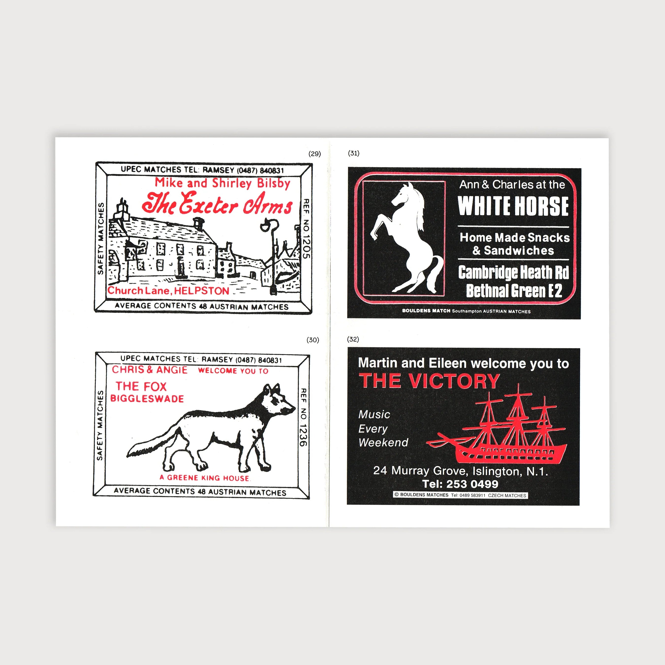 UK Pub Matchbox Labels - Jumbo Press