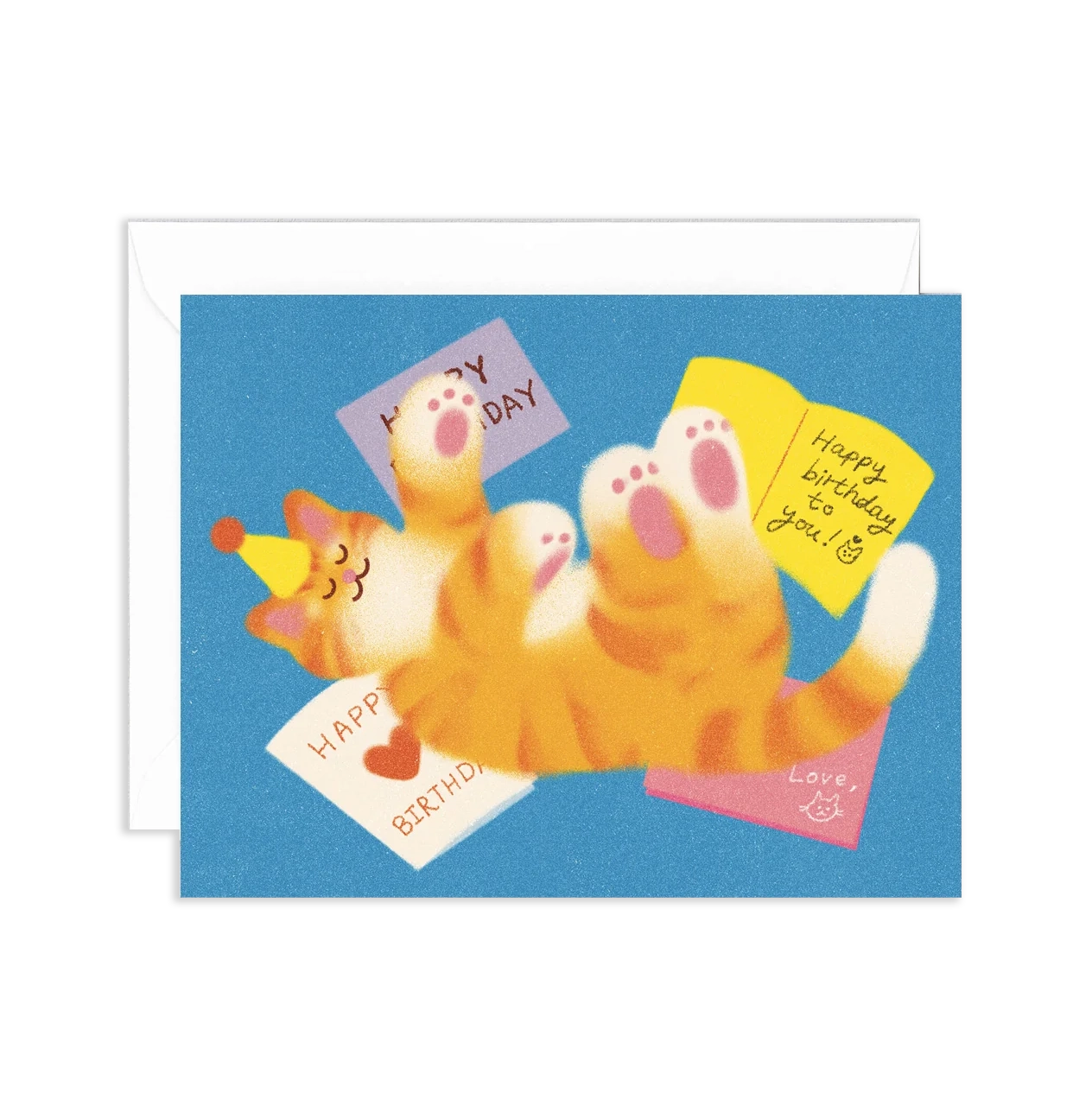 Tarjeta Happy Birthday Cat letters