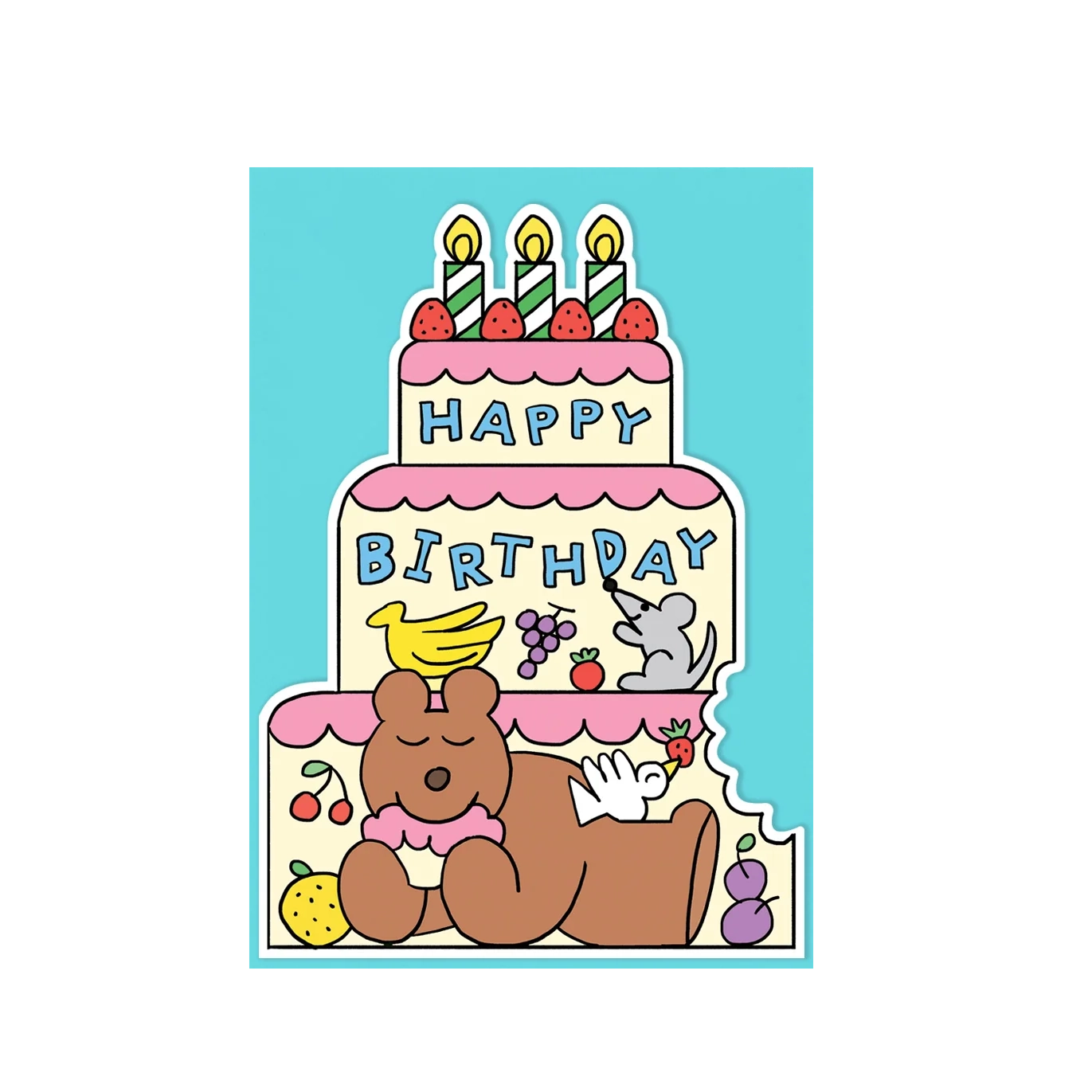 Tarjeta Birthday Cake Bear