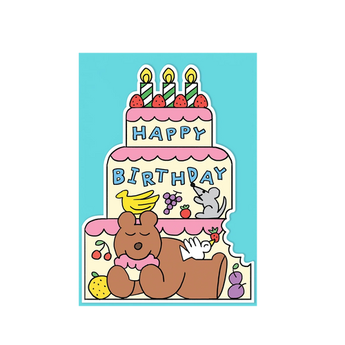 Tarjeta Birthday Cake Bear