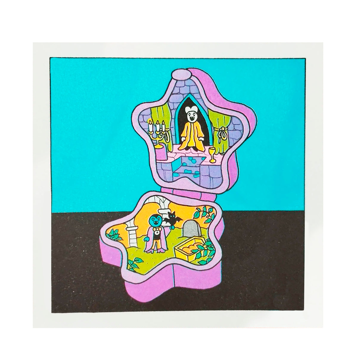 Postal Riso Polly Pocket Bram Stoker - Roberta Vazquez