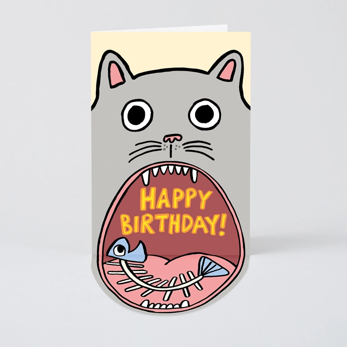 Tarjeta Gato boca desplegable