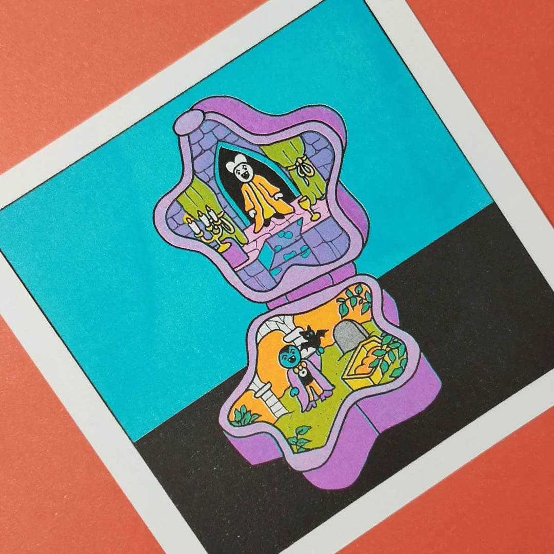 Postal Riso Polly Pocket Bram Stoker - Roberta Vazquez