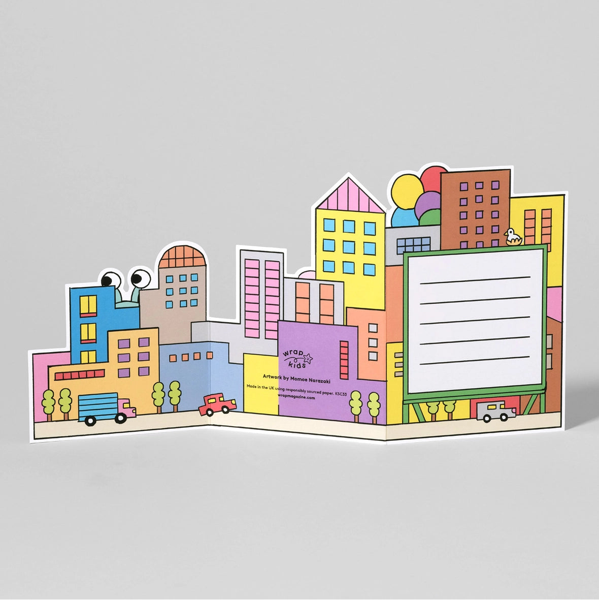 Tarjeta desplegable Happy Birthday Monsters in the City