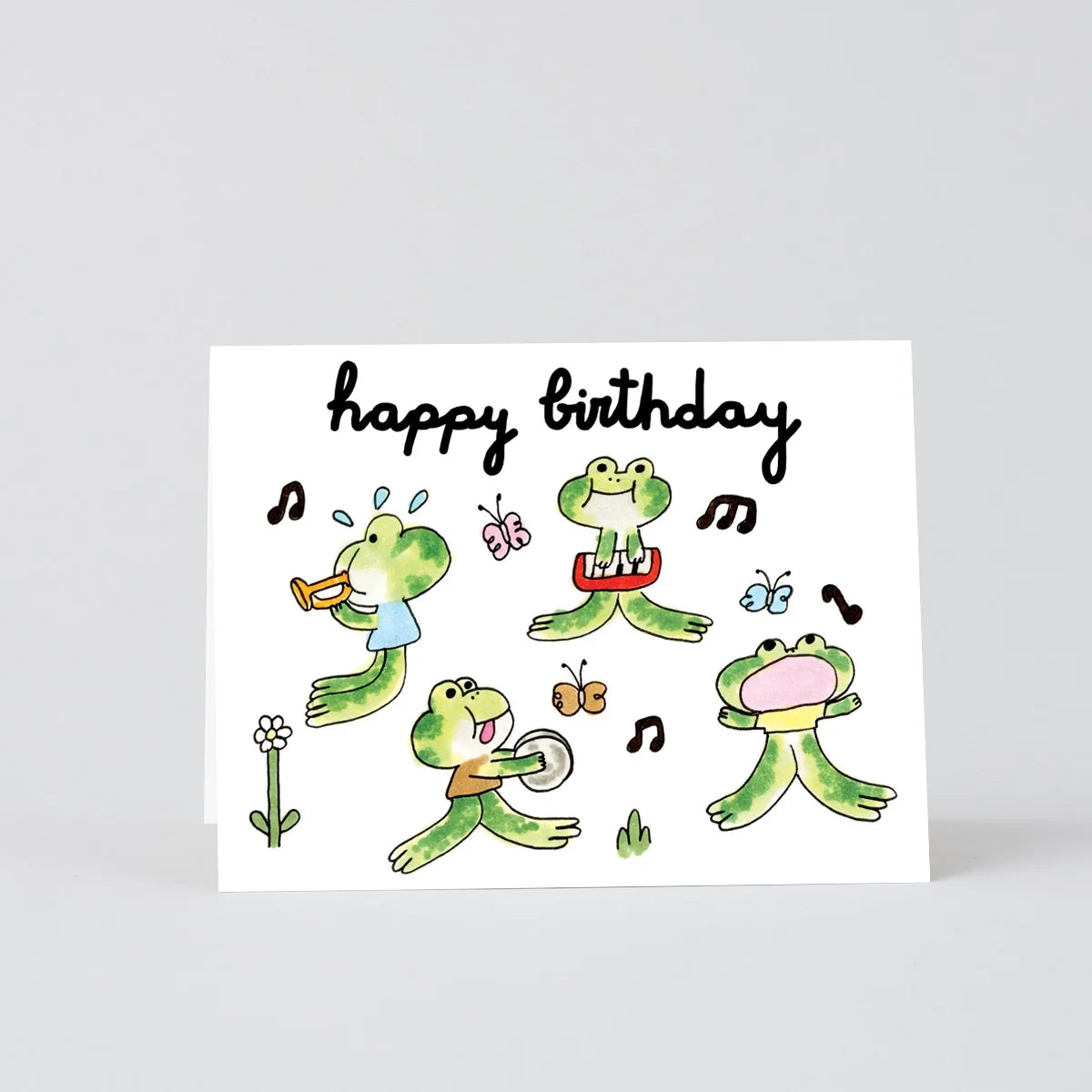 Tarjeta Happy Birthday frog band