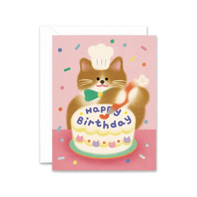 Tarjeta Happy Birthday Baker Cat