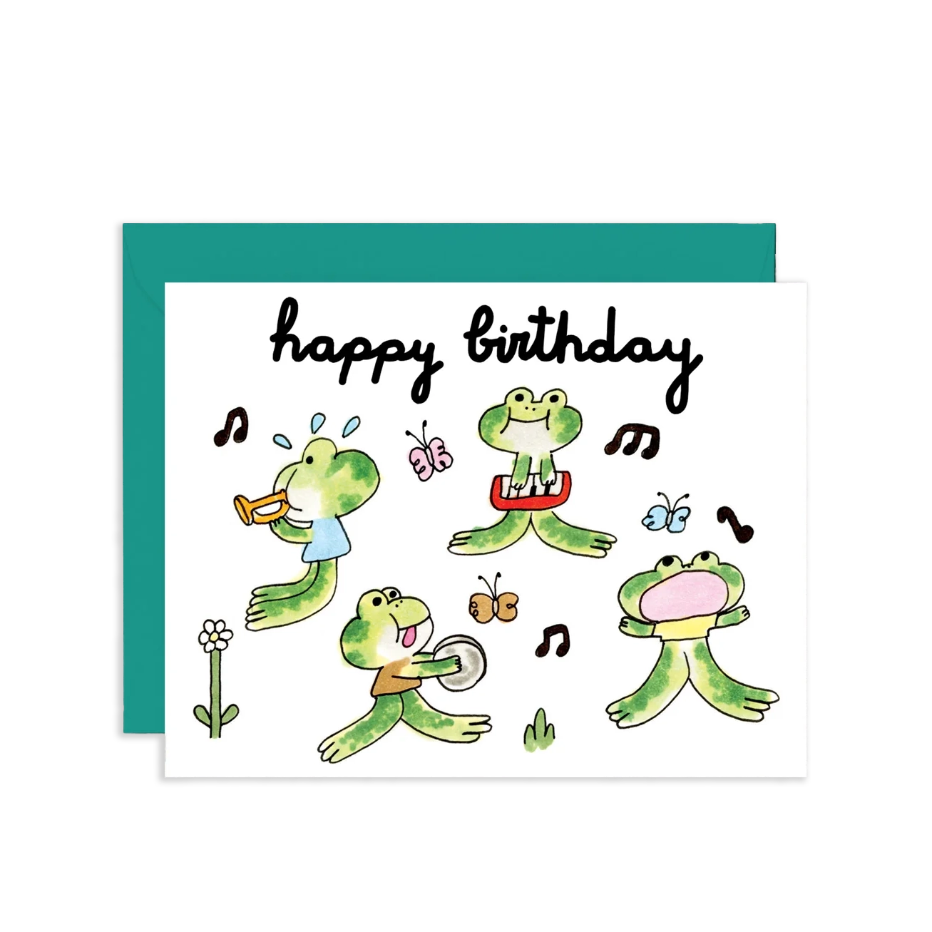 Tarjeta Happy Birthday frog band