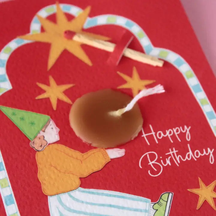 Tarjeta con Vela Happy Birthday