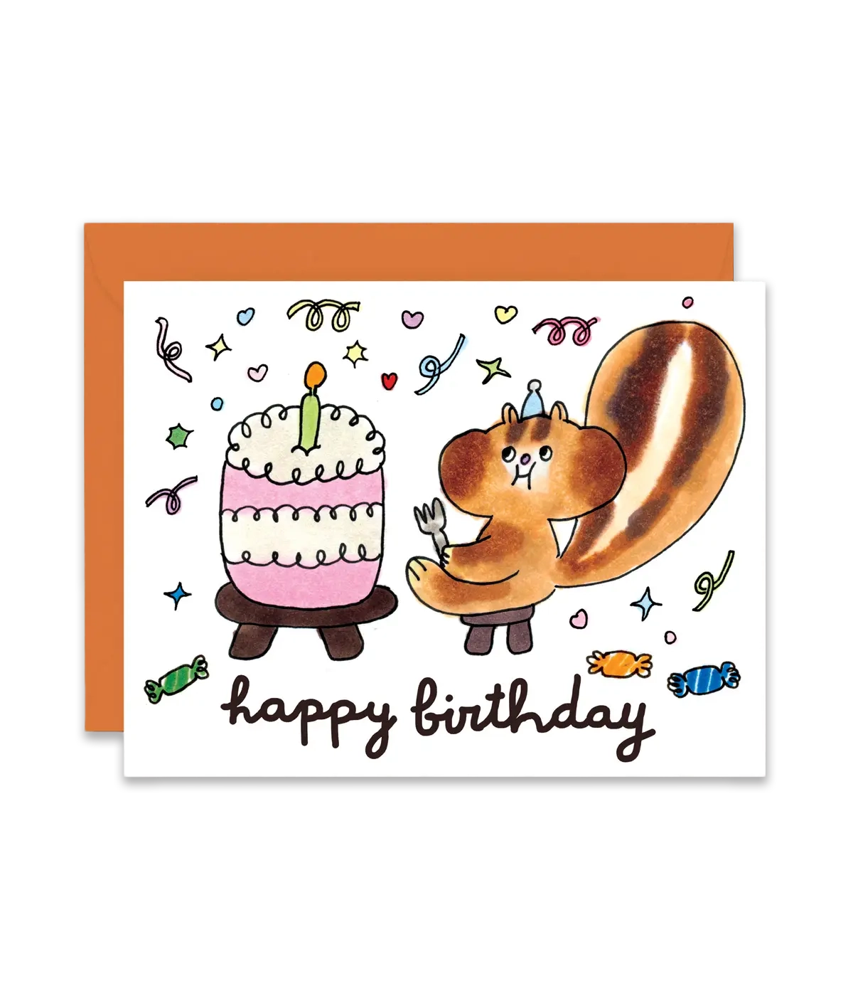 Tarjeta Happy Birthday squirrel!