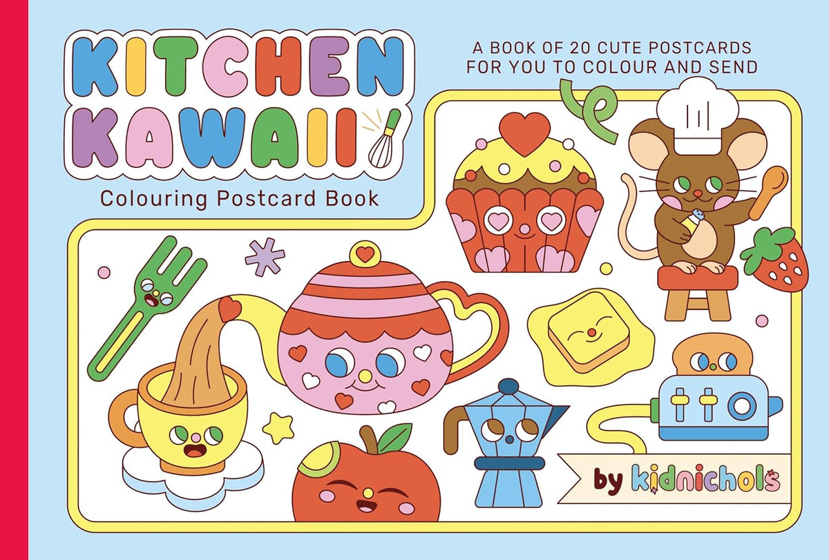 Libro para colorear Kitchen Kawaii Postcard