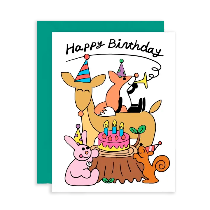 Tarjeta Happy Birthday Forest Animals