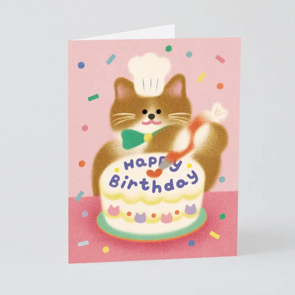 Tarjeta Happy Birthday Baker Cat