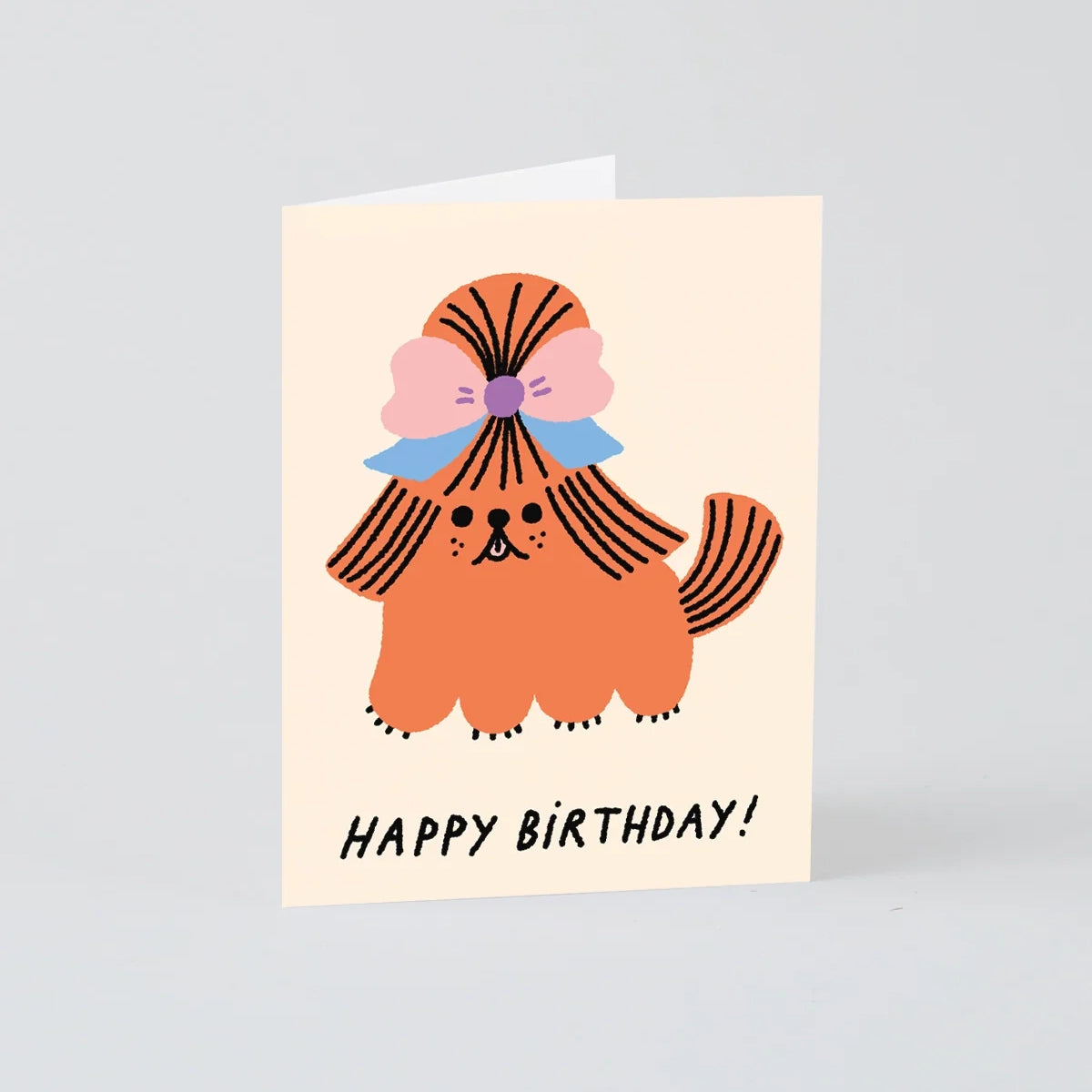 Tarjeta Happy Birthday Dog with bow