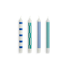 Velas Pattern Set de 4 - Light grey, blue and green
