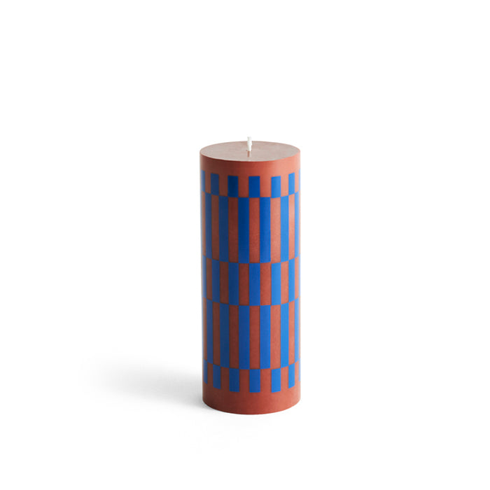 Column Medium Candle - Brown &amp; Blue