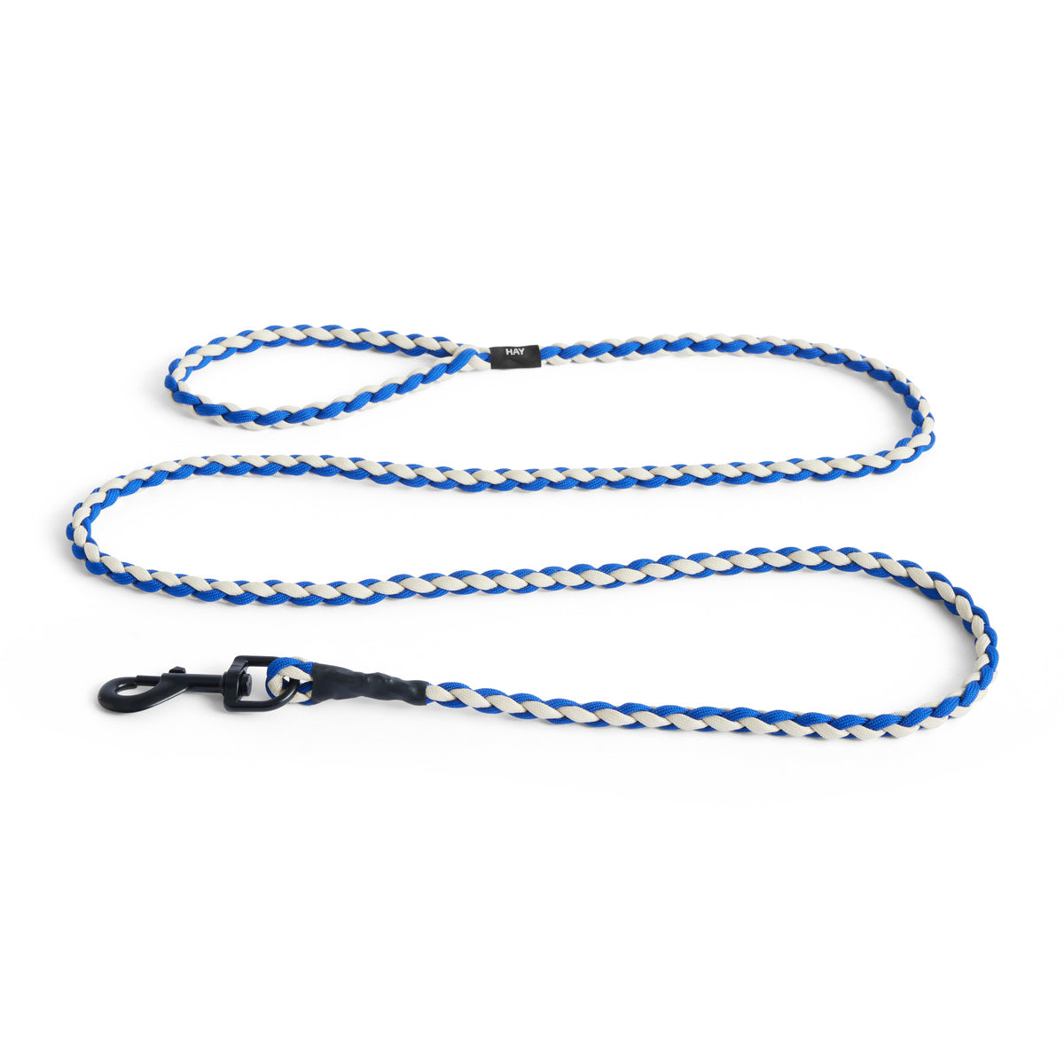Braided Blue, Off-white dog leash - HAY