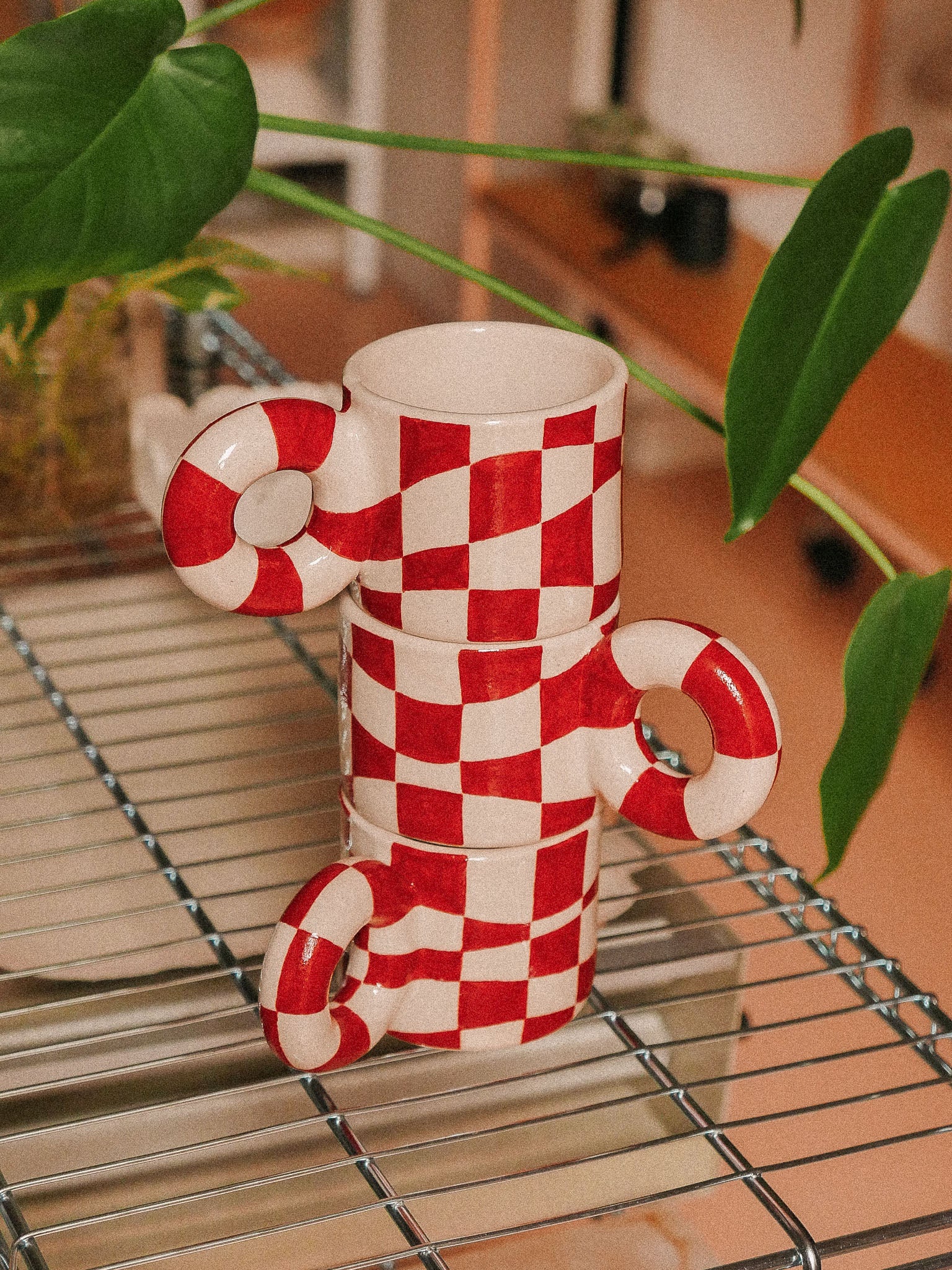 Red Checkerboard Mug - Jeje.things