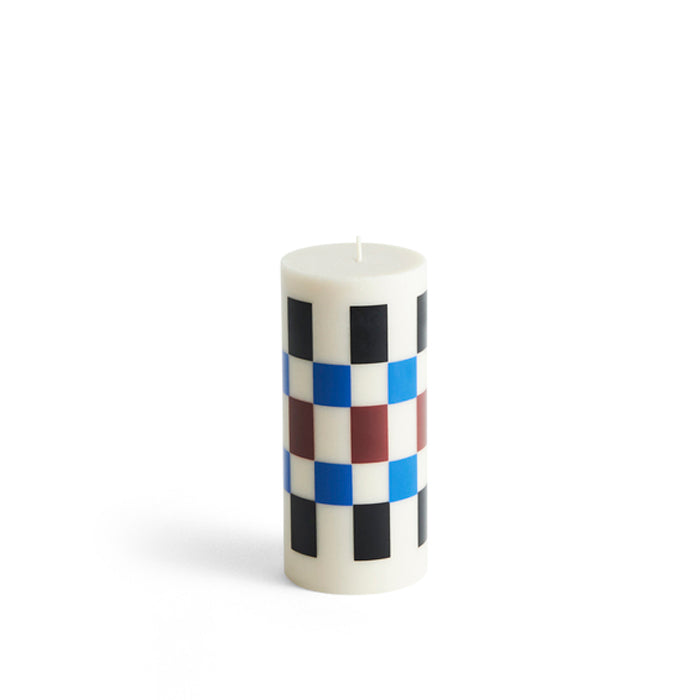Column Small Candle - Off-white, Brown, black and blue