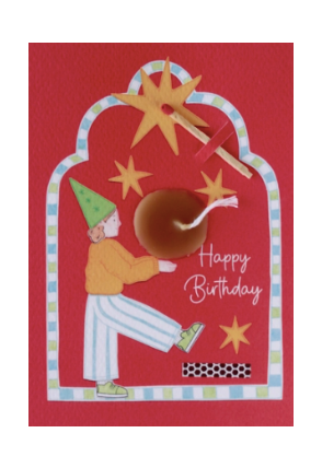 Tarjeta con Vela Happy Birthday