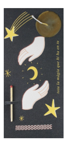 Tarjeta con Vela Ritual Magia
