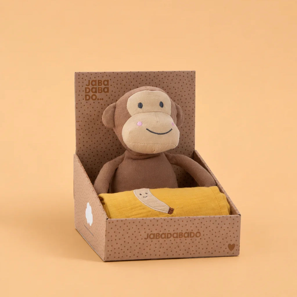 Peluche mono y mantita
