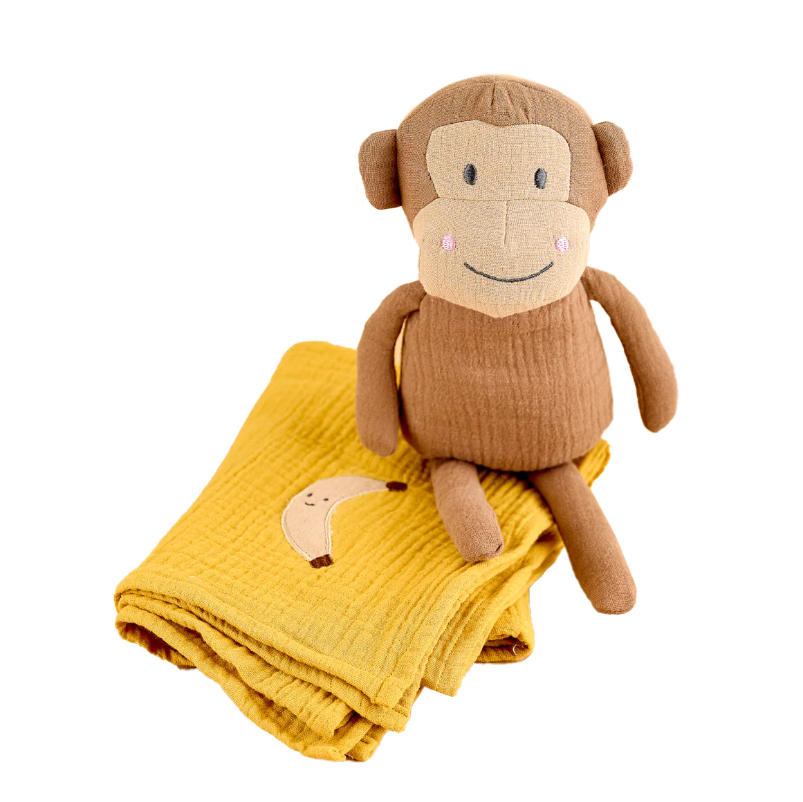 Peluche mono y mantita