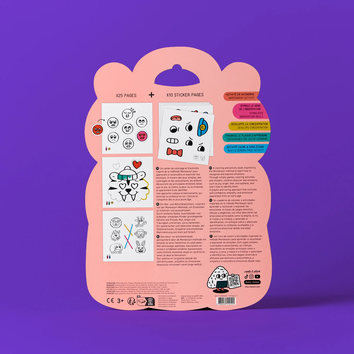 Libro de pegatinas Montessori Emotions