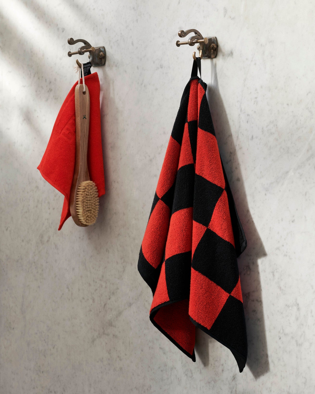 Check Hand Towel Poppy Red - HAY