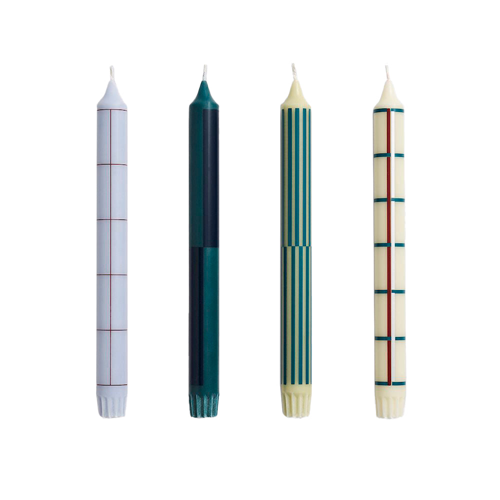 Bougies à motifs, lot de 4