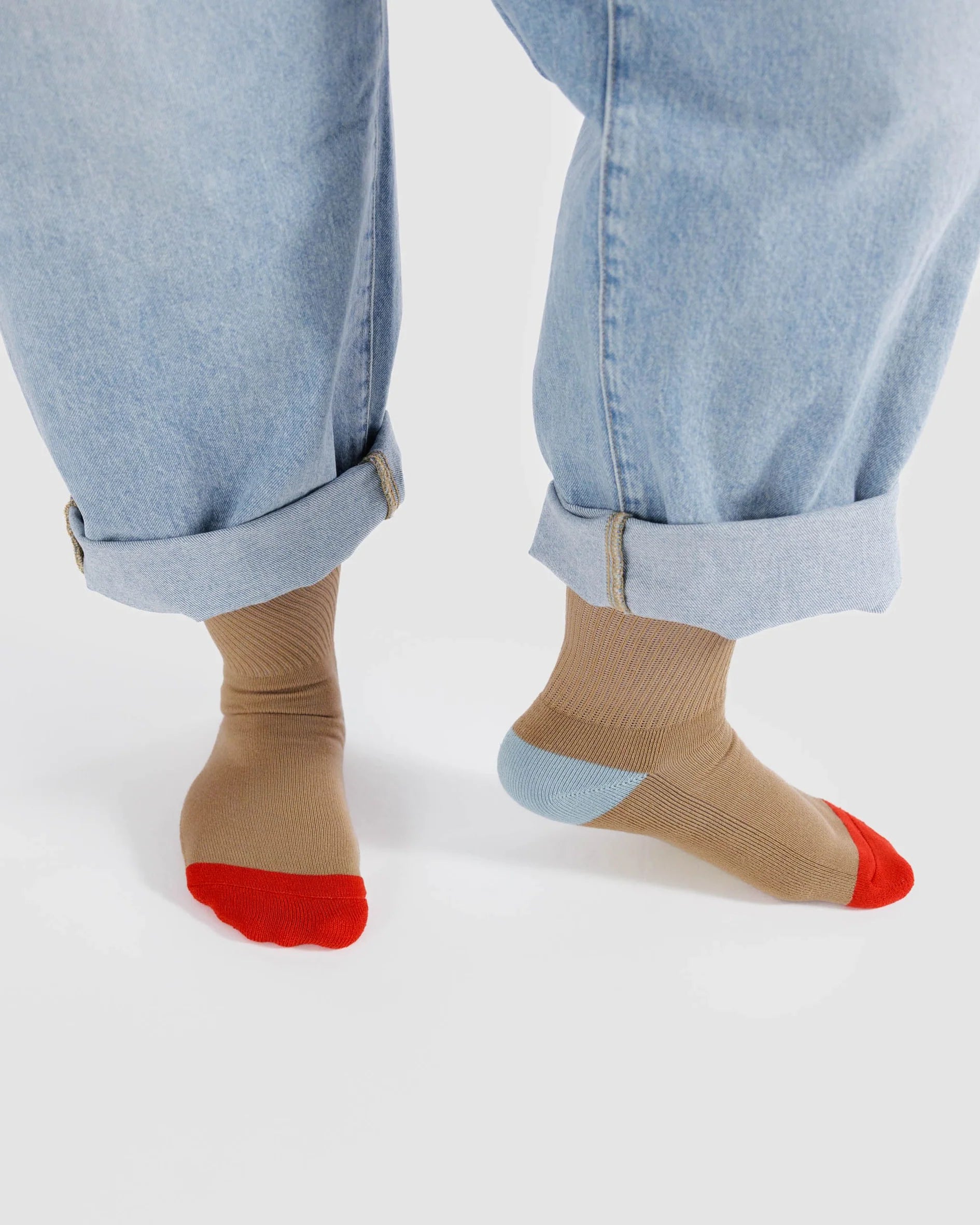 Ribbed Socks - Beige Mix