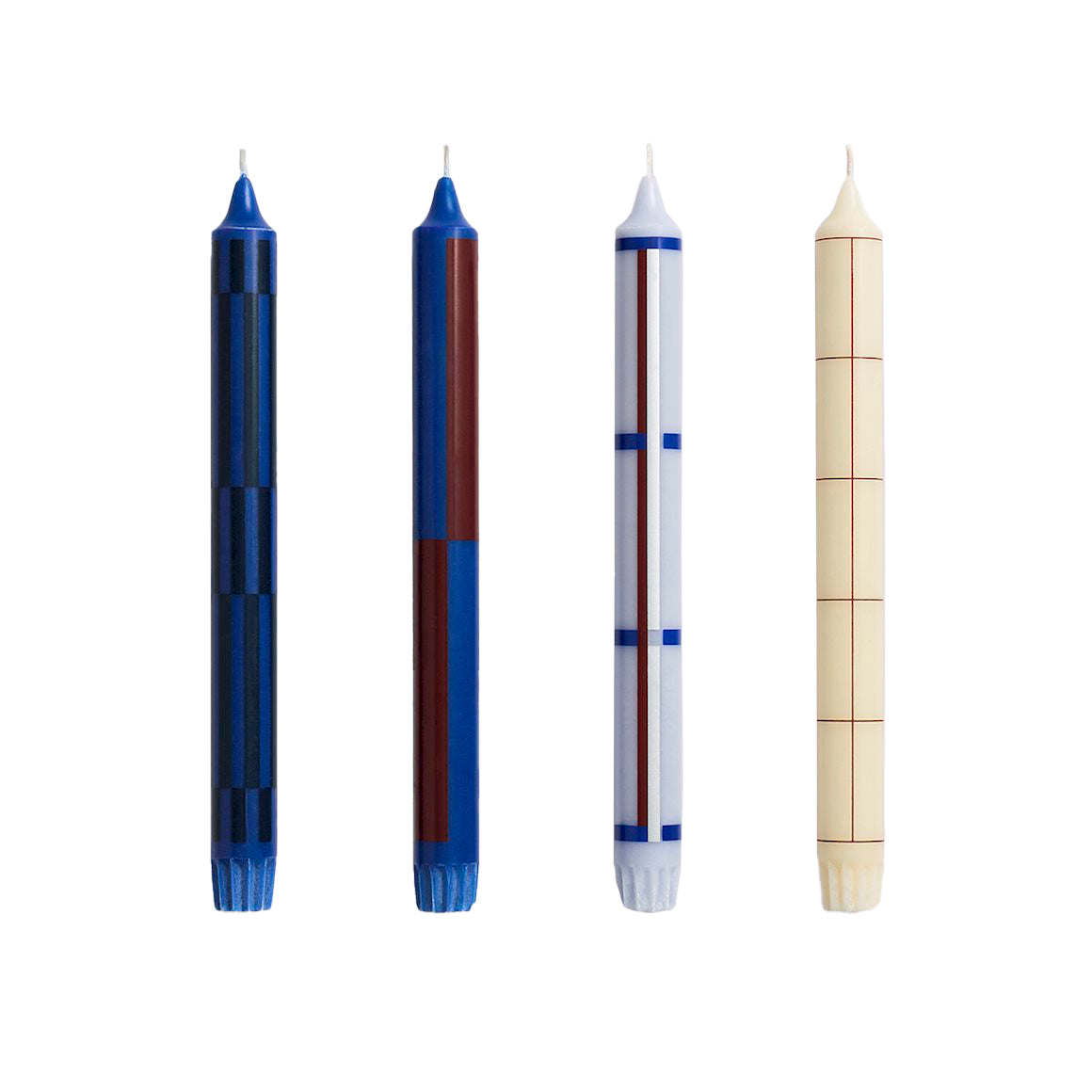 Bougies à motifs, lot de 4