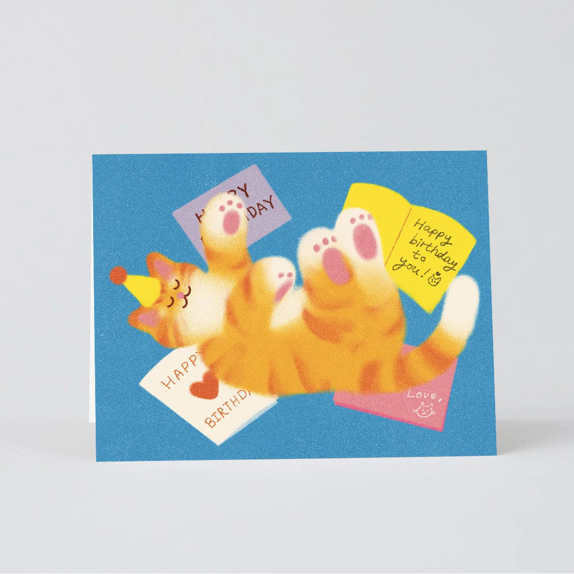 Tarjeta Happy Birthday Cat letters