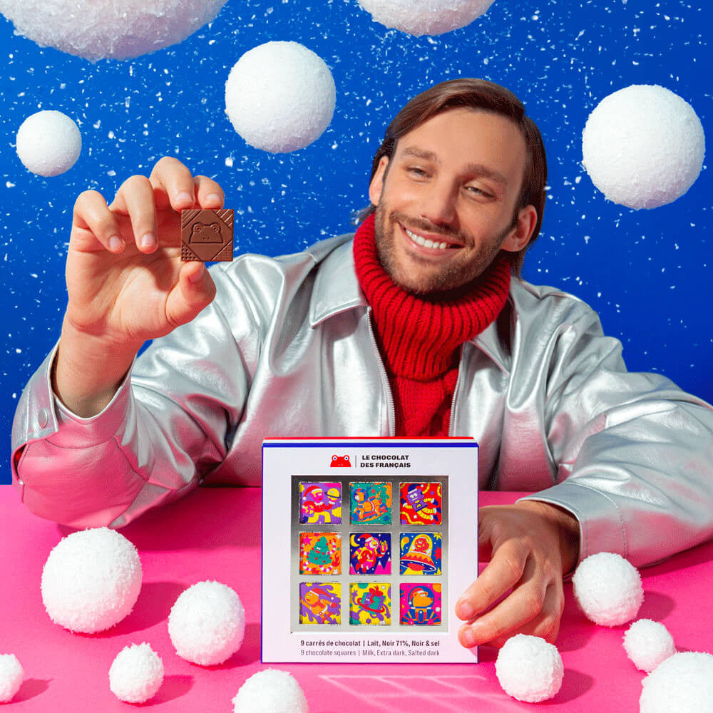 Box of 9 chocolate squares