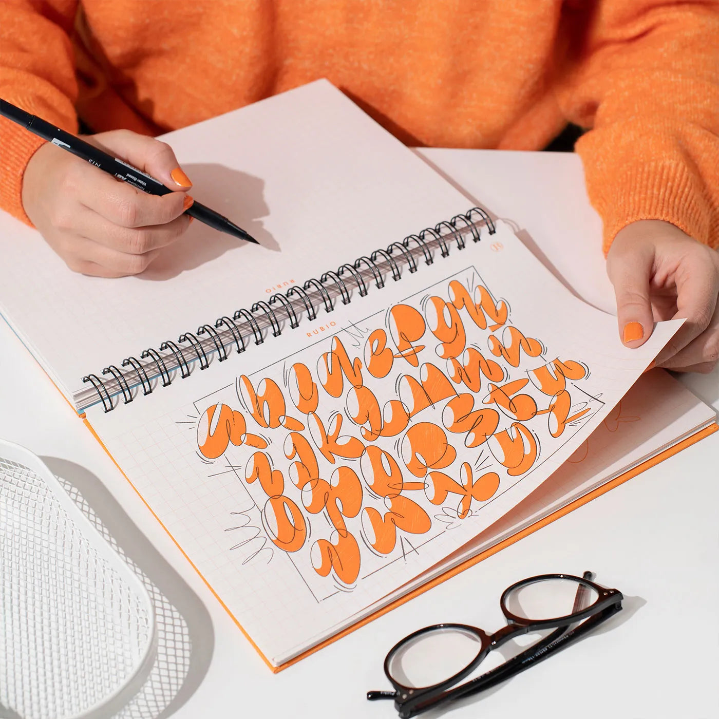 Cuaderno de lettering. Practica caligrafía Curioos