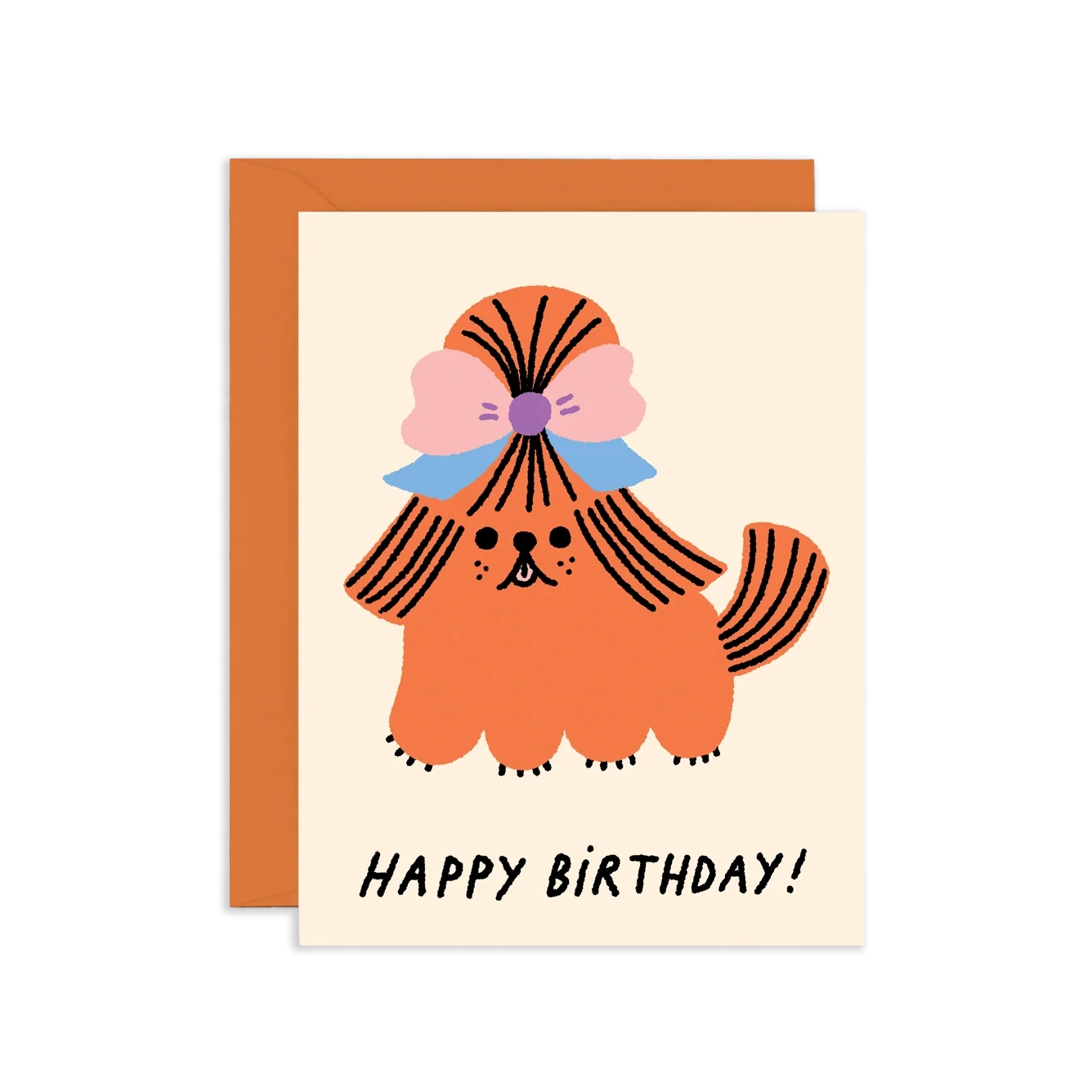 Tarjeta Happy Birthday Dog with bow
