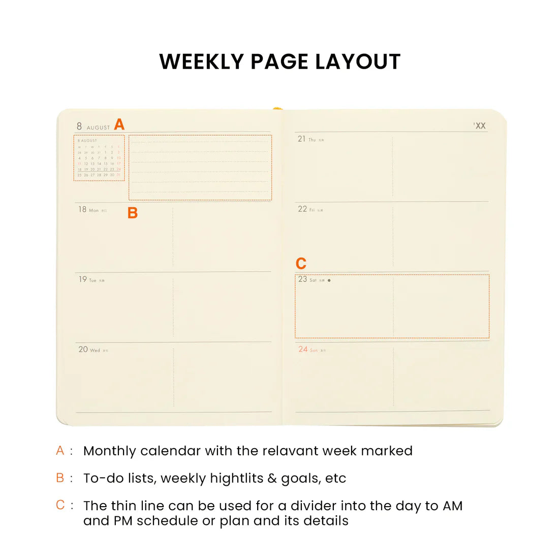 Weekly Planner Diary 2026 A6