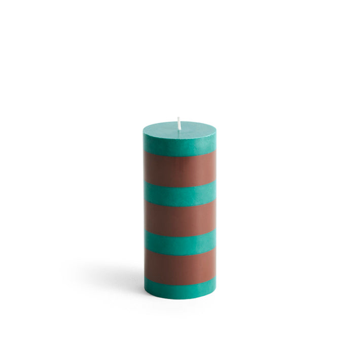 Column Small Candle - Green and Brown