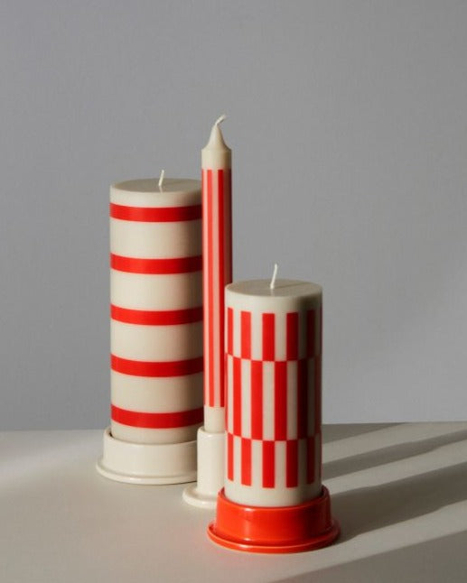Small Column Candle Holder - Red