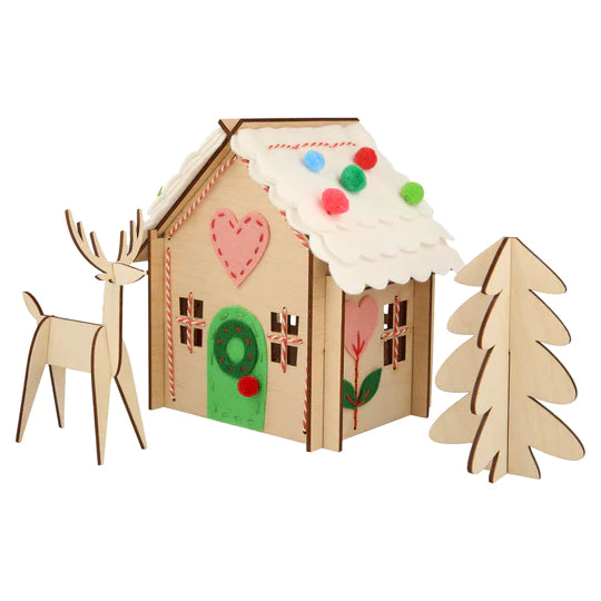 Gingerbread Wooden House Embroidery Kit