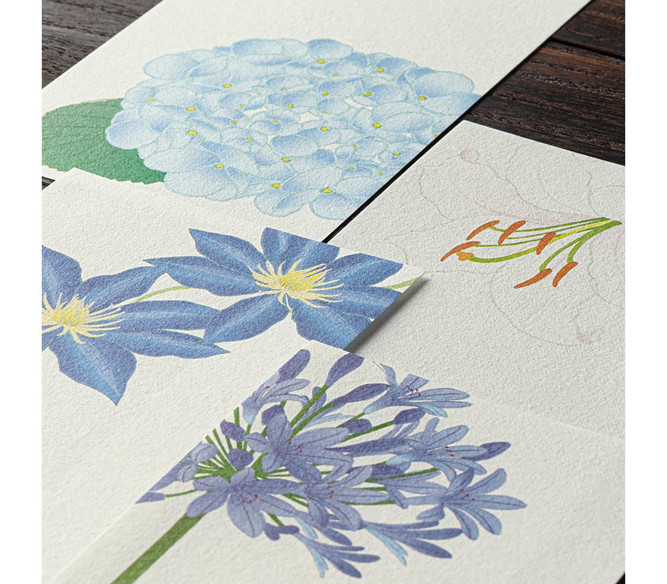 Message Letter Pad Four Designs Summer Flowers
