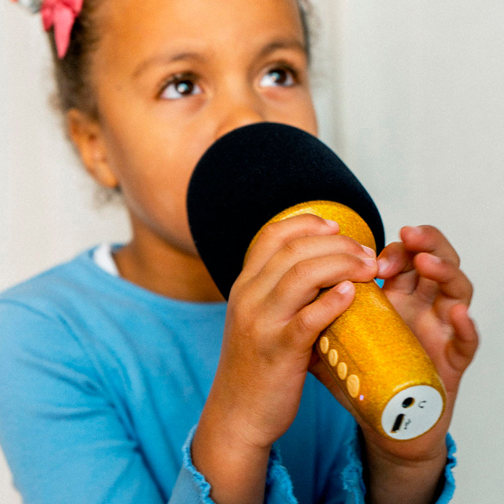 Micrófono altavoz con purpurina