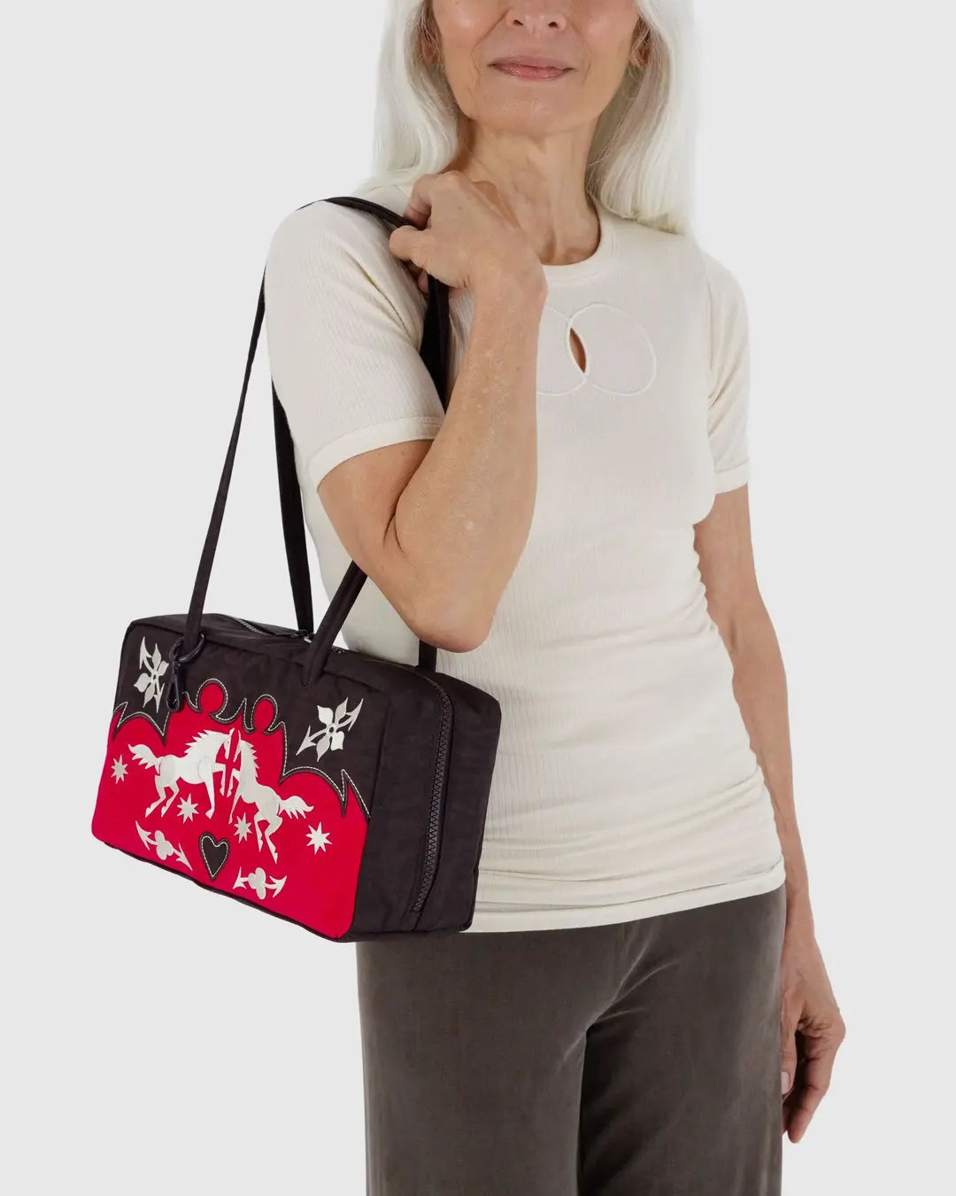 Bolso Nylon Bowler BAGGU - Western Appliqué