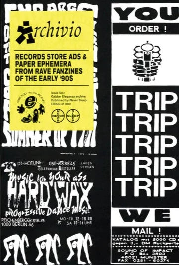 Archivio #1 – Records store ads and paper ephemera from Rave fanzines of the early 90s