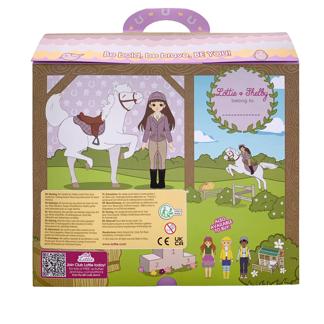 Lottie doll and white pony - Pony Adventures