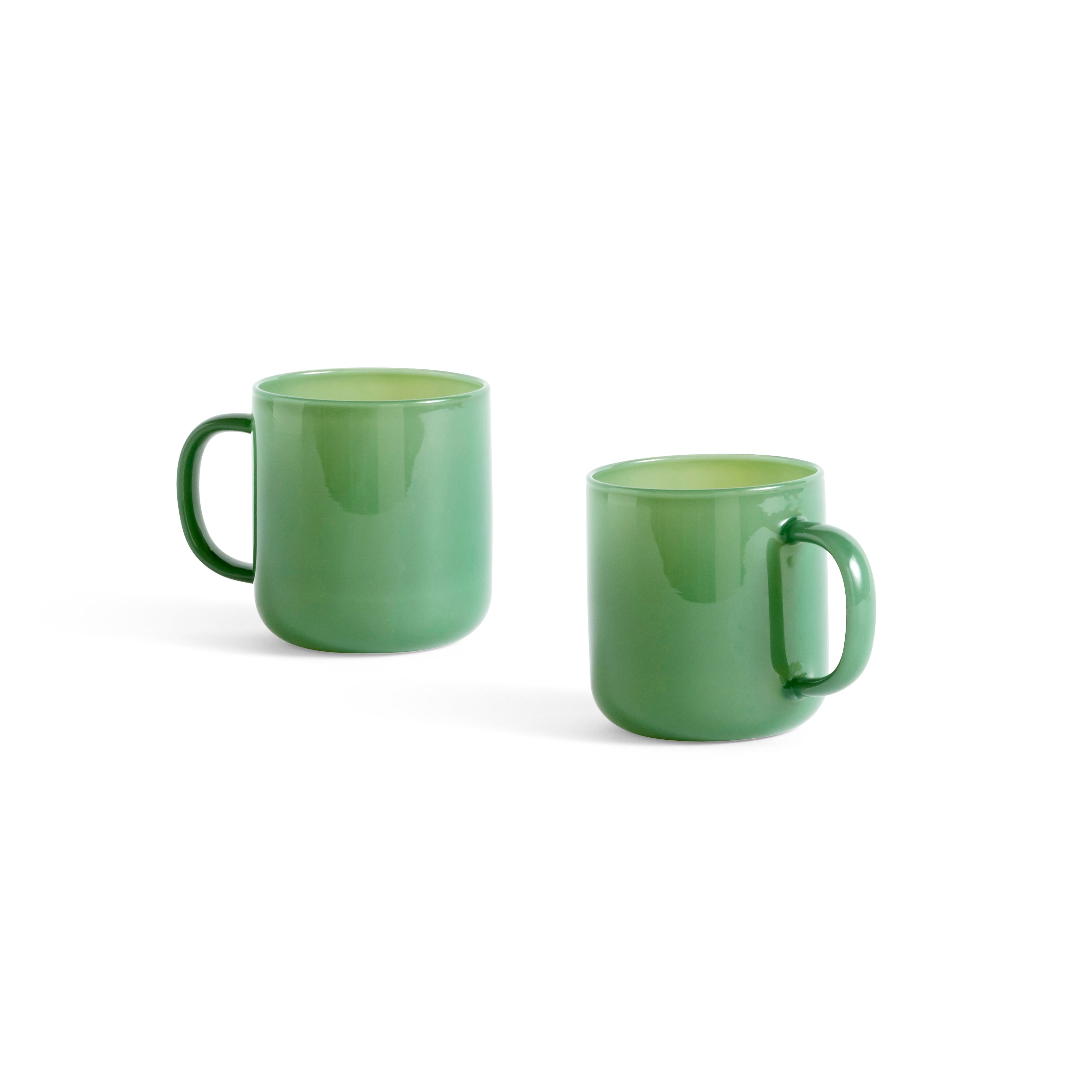 Borosilicate mug set of 2 Jade Green