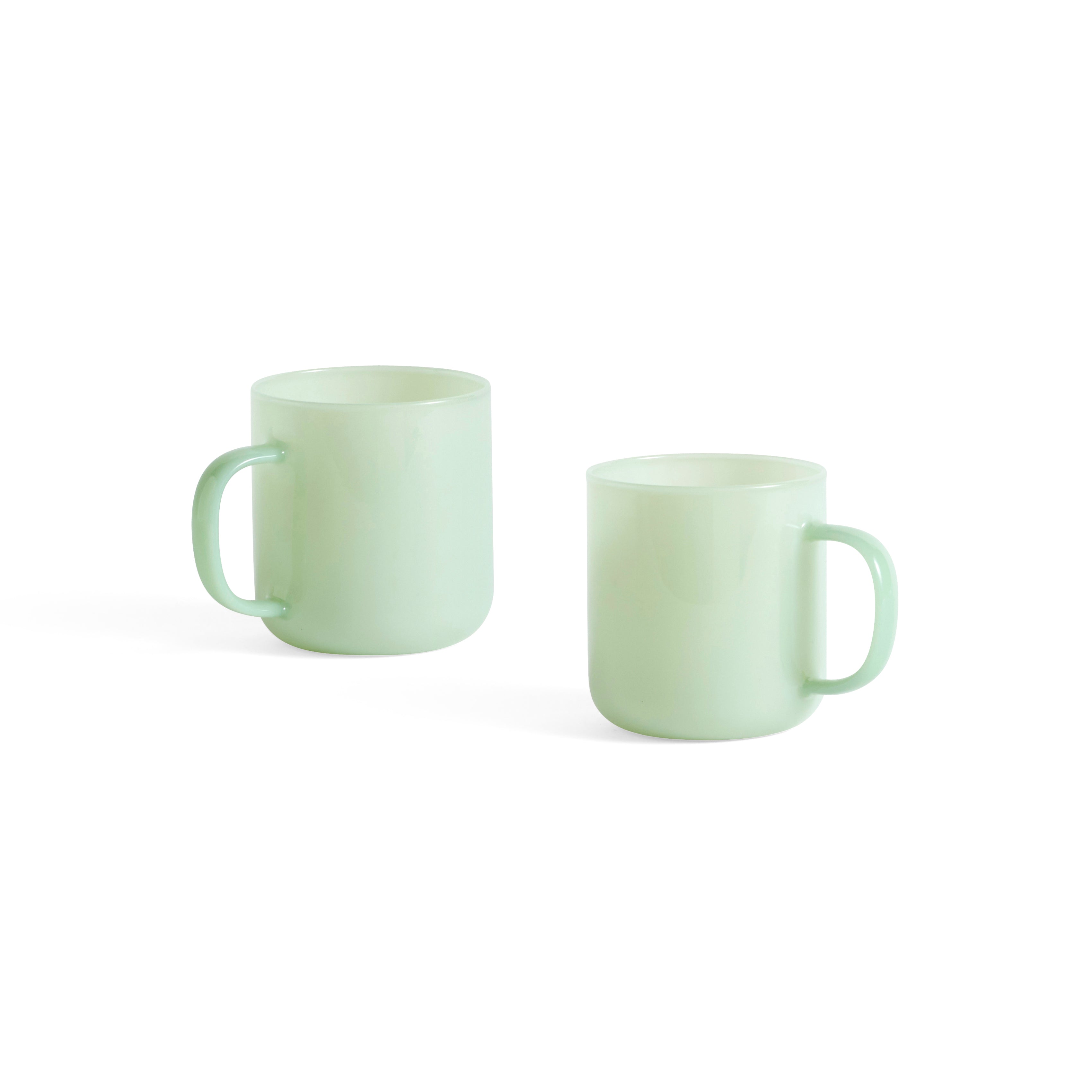 Borosilicate mug set of 2 Jade Light Green