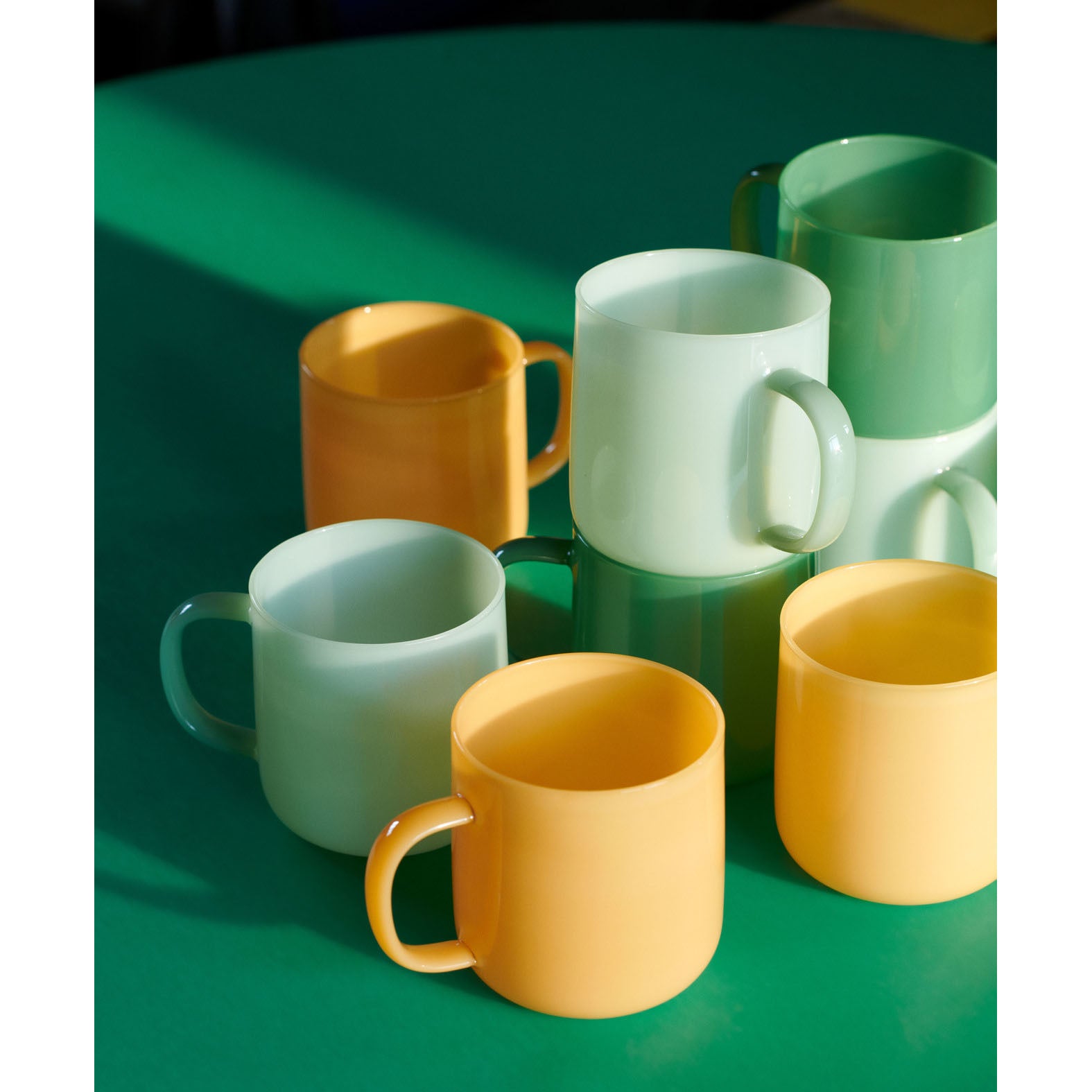 Borosilicate mug set of 2 Jade Light Green